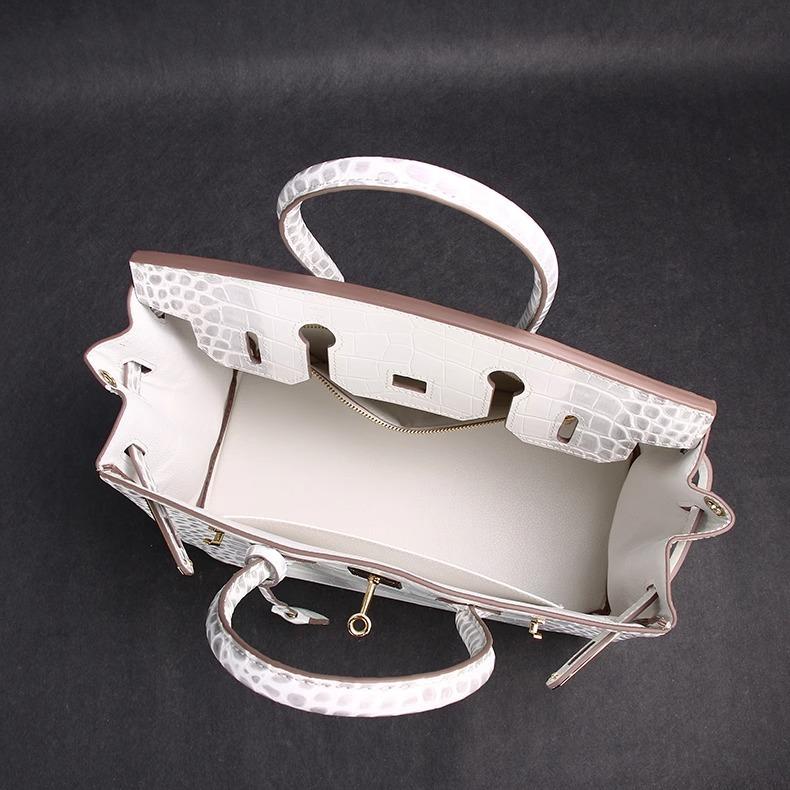 Leather Crocodile Pattern Platinum Bag, Large Capacity, Fashionable and Versatile Women's Bag, Single-shoulder Hand-carry Crossbody Bag, Portable