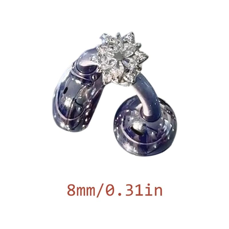 Romantische Frostige Blumen Drehbarer Anhänger DIY Kopfhörer Dekoration Kostenloser Clip Stabile Klebefläche Premium Material Elegante Ästhetik