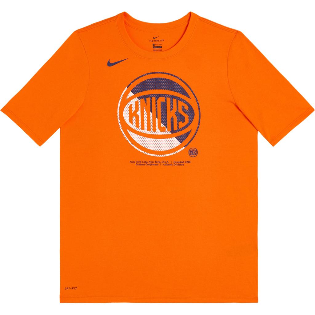 Nike NBA Collaboration Dri-Fit New York Knicks T-Shirt SS25 Comfortable Simple Crew Neck Short Sleeve Kids Tops Orange 3Z2B7BBKX-NYK