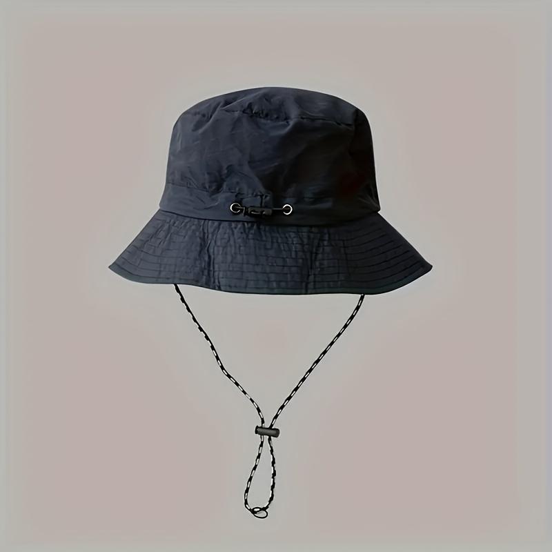 

[Быстросохнущая шляпа буни] Дышащая быстросохнущая полиэстеровая унисекс складная шляпа буни | Легкий регулируемый шнурок, компактный складной дизайн темно-синий