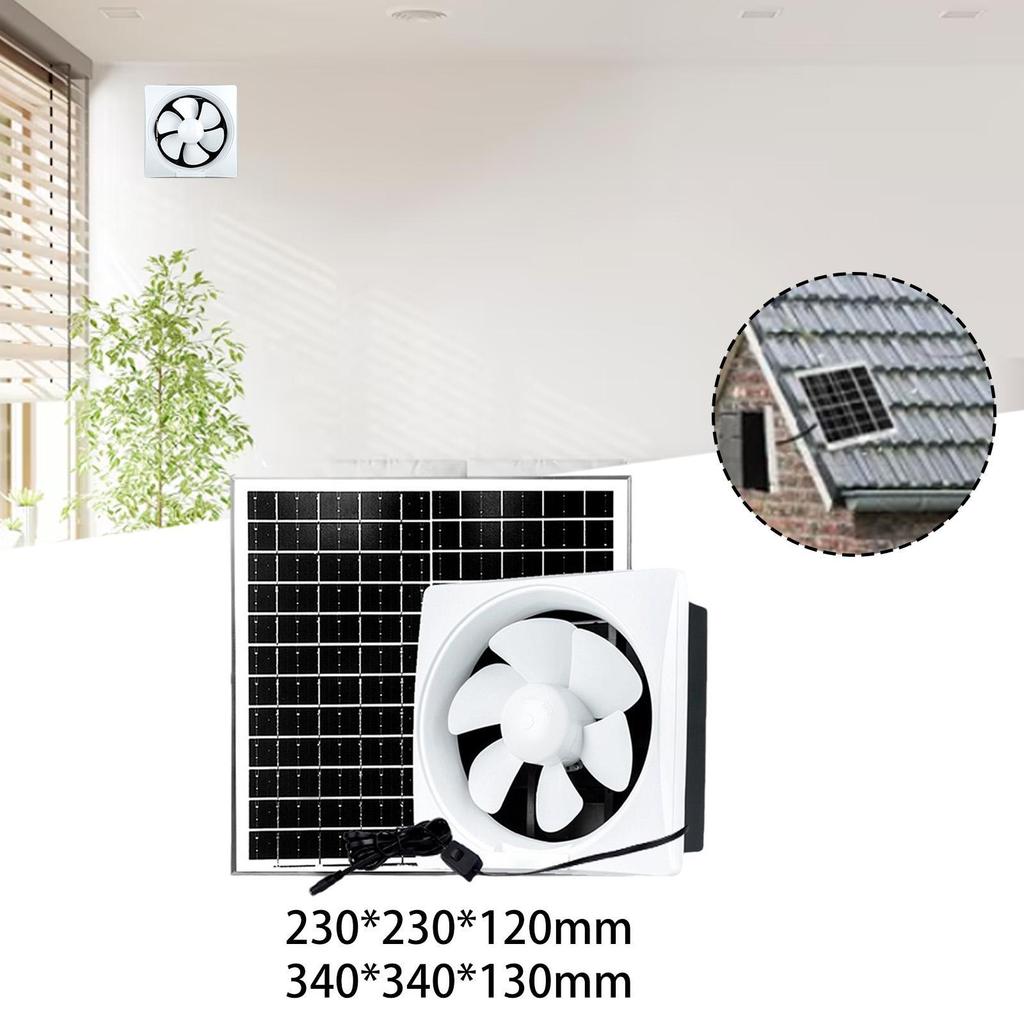 Solar Powered Fan Kit Wall Mount Ventilation