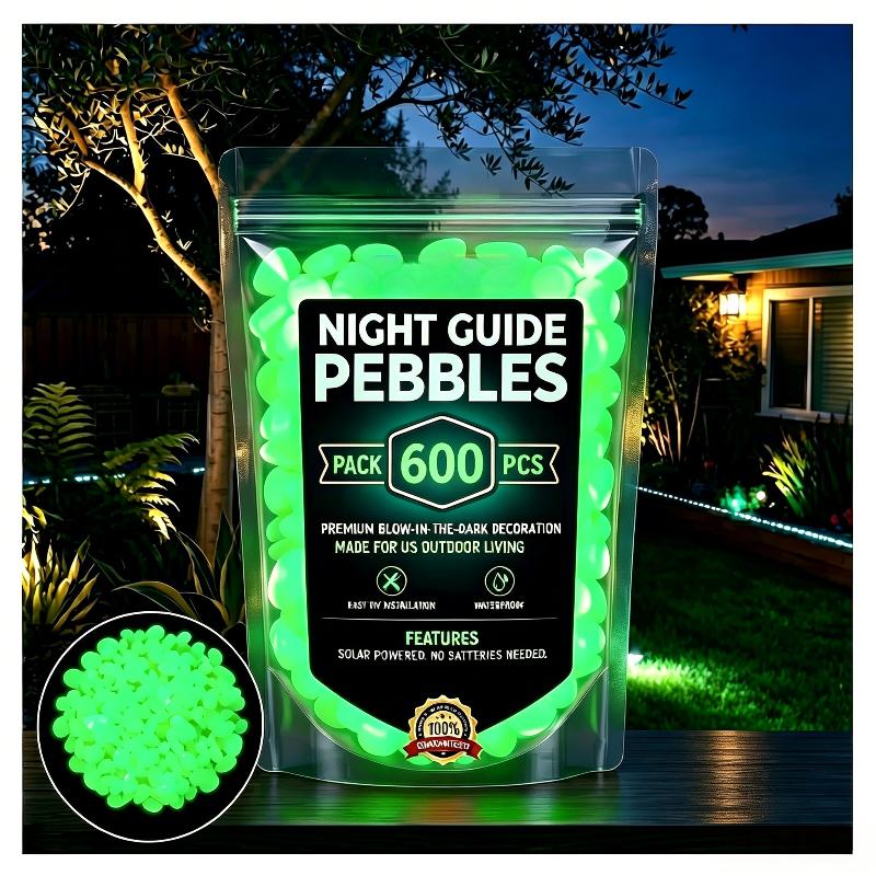 2026 Colorful Glow-in-the-Dark Garden Stones Night Guide Luminous Pebbles Rainbow Glow In The Dark Stepping Rocks Outdoor