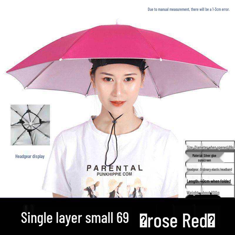

Large Sunshade Hat with Umbrella: Head-Mounted Rain and Sun Protection for Fishing, Tea Picking, and More