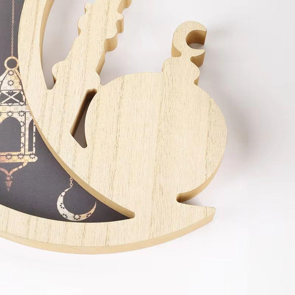Density Board Eid Mubarak Wooden Tray Art Design Ramadan Fruit Basket Moon Food Serving Tray  Candy