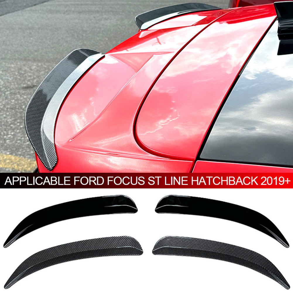 2 Stück Auto Heckspoiler Verlängerungslippe Flossen Heckflügel Carbon Fiber Auto Dachspoiler Für Ford Focus ST Line Fließheck 2019-2024