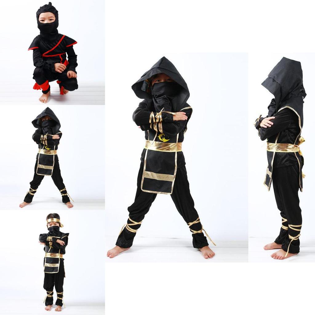 Atemberaubendes Jungen Kinder Ninja Assassine Samurai Krieger Kostüm für Halloween