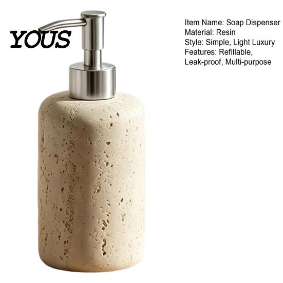 Soap Pump Bottle Resin Refillable Dispenser, Liquid Hand Shampoo Container, Countertop Empty Lotion for Bathroom Kitchen