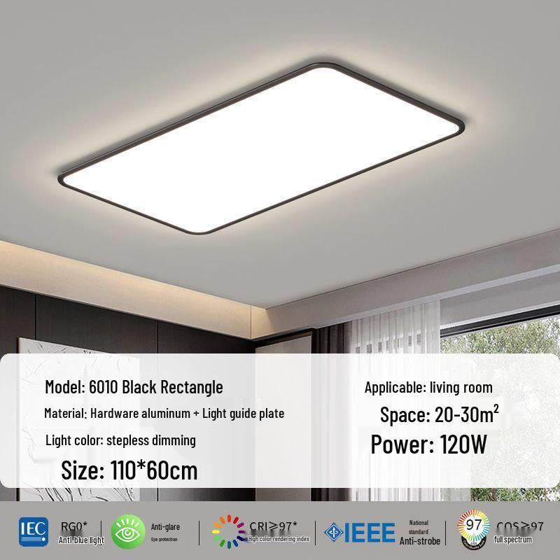 Ultra-Thin Minimalist High-Brightness Modern Ceiling Light Set with Anti-Blue Light for Bedroom and Guest Room