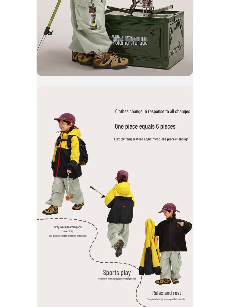 Autumn 2025 Boys' Detachable 3-in-1 Windbreaker: Outdoor Windproof & Waterproof Jacket