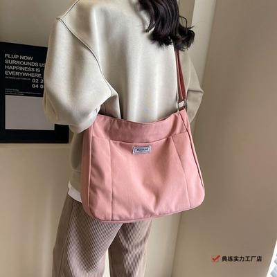 High-value Pastoral Canvas Big Bag, Popular Large-capacity Shoulder Messenger Bag, Lazy Wind Going Out Backpack