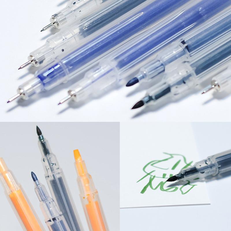 Penna Fineliner Vuota Ricaricabile Multitaglia Marcatori da Disegno Pennello da Schizzo Punta Fine Penna per Lettering Anime Forniture d'Arte Cancelleria