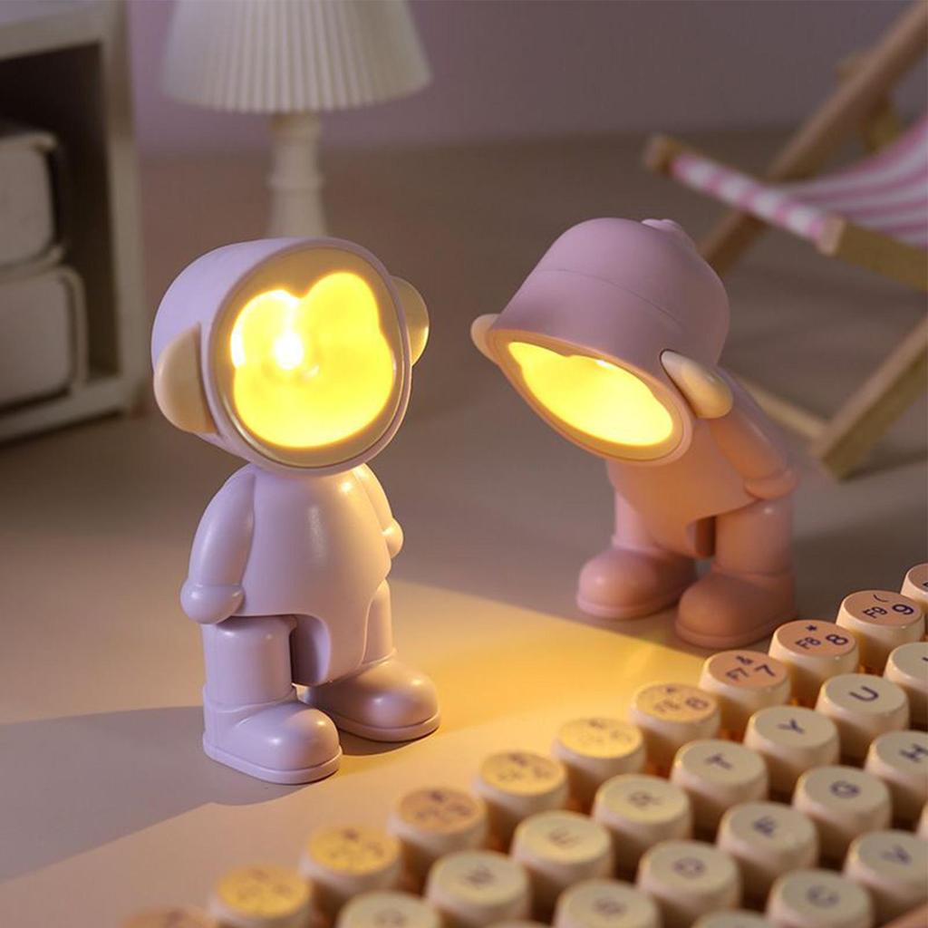 Kids Night Light Battery Operated LED Adjustable Pose Mini Bedside Lamp for Nursery Bedroom Desk Nightstand Sleep Safety Light