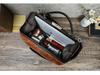 Black Angel Genuine Leather Women's Crossbody Doctor Bag with Suede Buckle