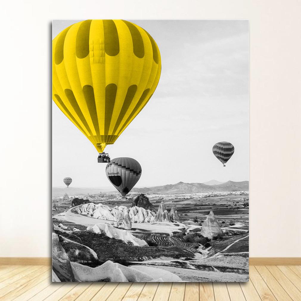 Picture For Living Room Decoration Poster And Print Black And White Landscape Nordic Canvas Painting Set Art Yellow Scenery Wall