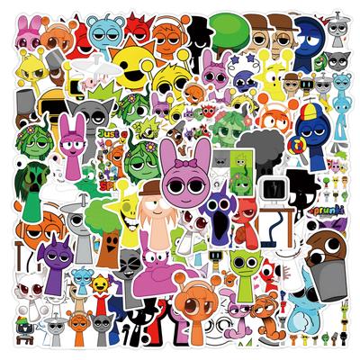 110 Incredibox Sprunki Graffiti Stickers Decorative Skateboard Notebook DIY Stickers