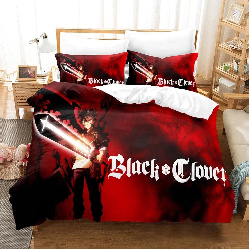 Classic Modern Double Twin Full Queen King Quilt New 3D Printed Black Clover Anime Asta Adult Kids Bedclothes
