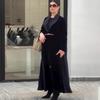 2026 Color Block Knee-Length Loose Coat Womens A-Line Polo Collar Long Sleeve Outerwear