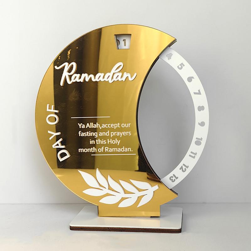 1pc Acrylic Ramadan Calendar Day of Ramadan Calendar Eid Mubarak Home Decoration Ornament Party Supply
