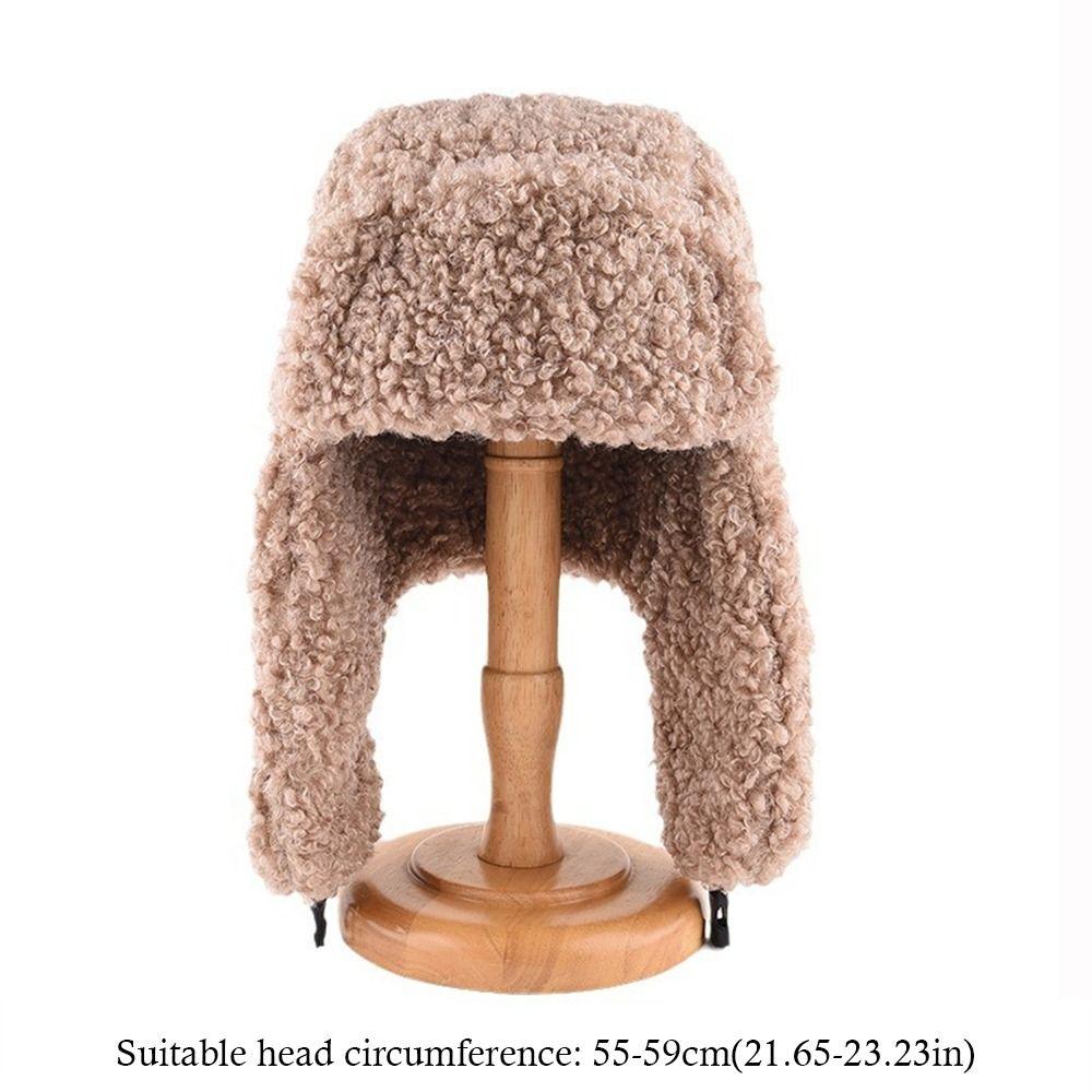 Thickened Plush Hat Winter Warm Ear Protection Cute Lei Feng Hat  for Outdoor Riding