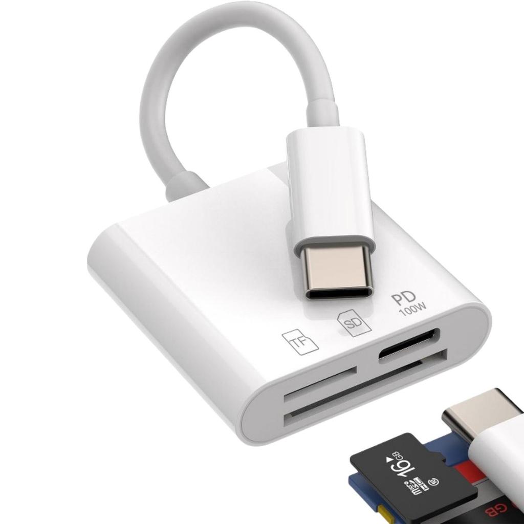 USB-C Card Reader: Memory Card, Mouse, Keyboard, USB Flash Drive, Camera Adapter Cable