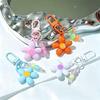 Colorful Transparent Flower Keychain – Creative DIY Petal Ornament Pendant for Bags and Decoration.