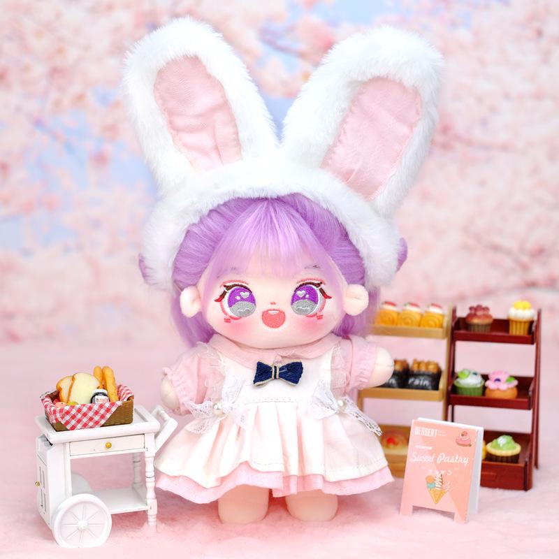 20cm Cute Cotton Plush Doll Outfit with Dress and Pants
