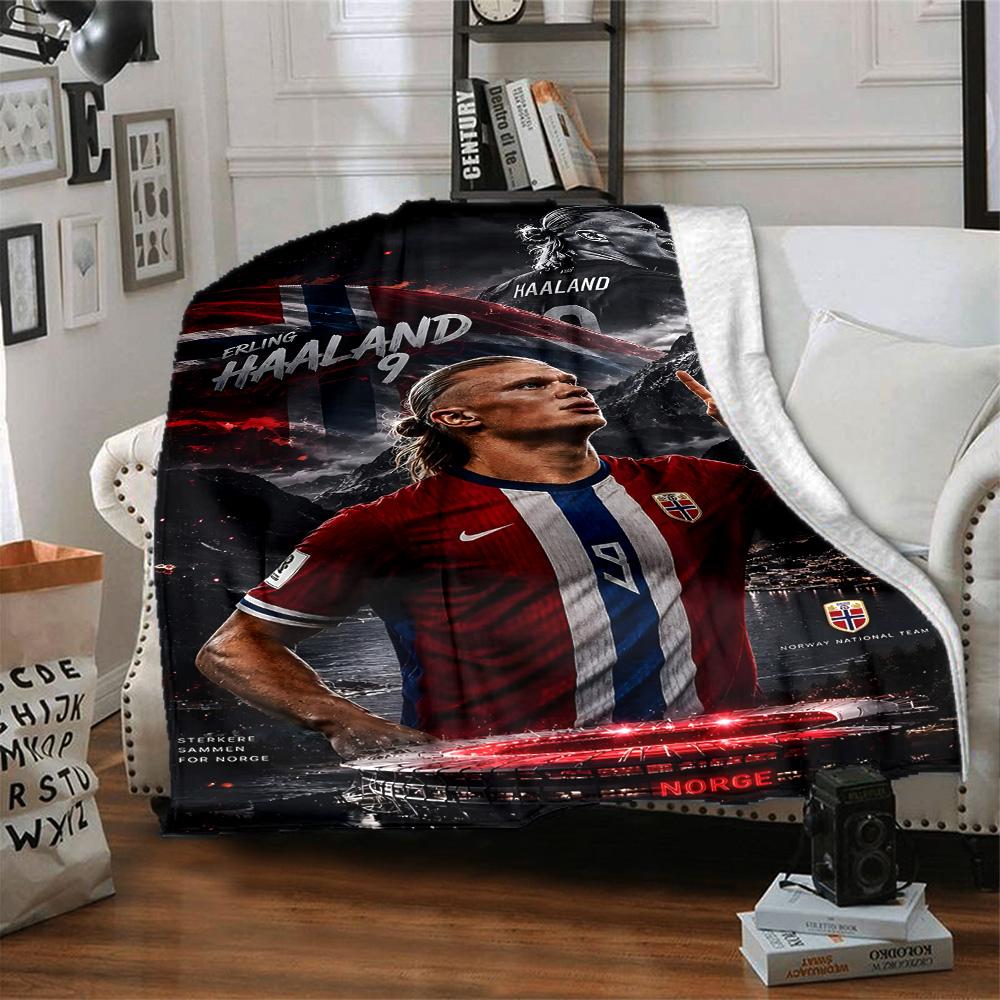 1pc Haaland9 Blanket, Gift, for Men and Women, Soft Blanket, Good for Sofa Bed Couch Travel, Lightweight Flannel Blanket