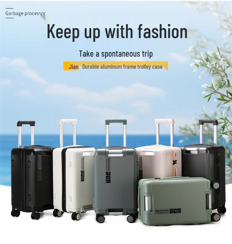 20-Inch Super Light Women's Carry-On Suitcase with Explosion-Proof Zipper, Trendy 24-Inch Men's Luggage, Large Capacity, Phone Holder Included