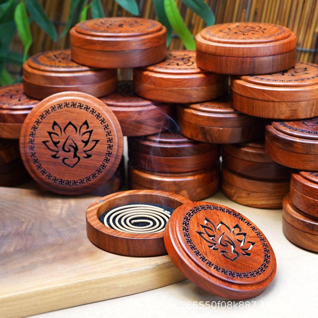 Rosewood Solid Wood Incense Burner and Diffuser with Carved Design for Agarwood and Sandalwood