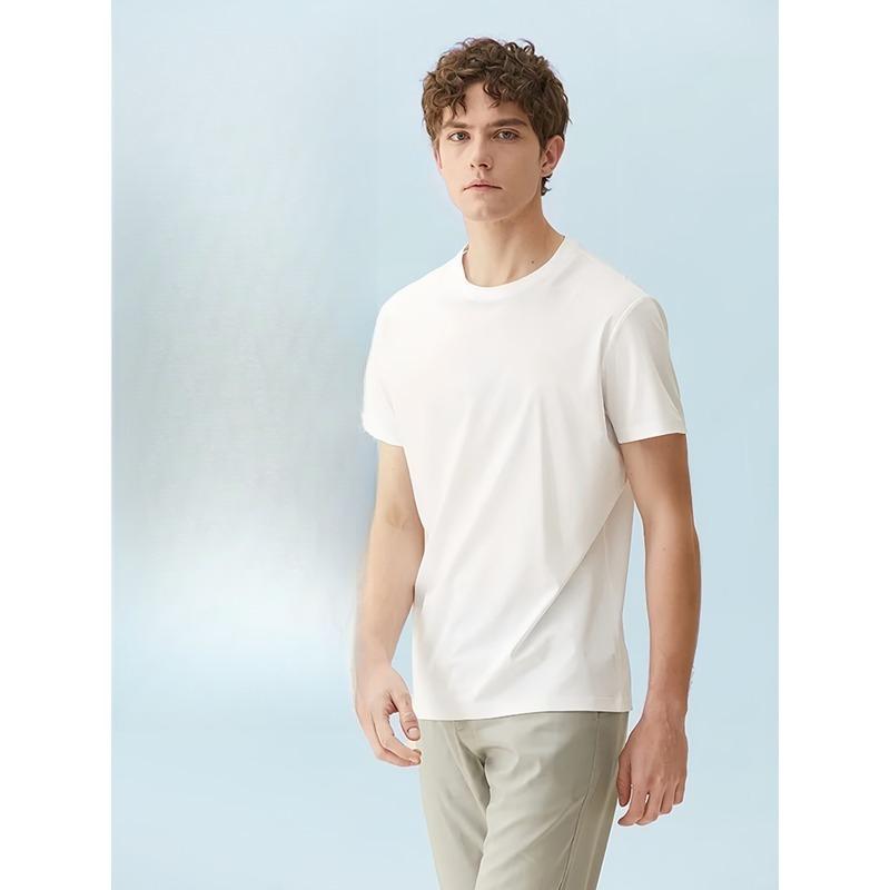 European Size 1pc Men'S White Graphic Print T-Shirt | Russian Text Design, Short Sleeve Crewneck, Casual Summer Streetwear, Slim Fit