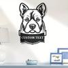 Unique Customizable Pitbull Dog Metal Sign Indoor Outdoor Wall Decor Wedding Anniversary Gift