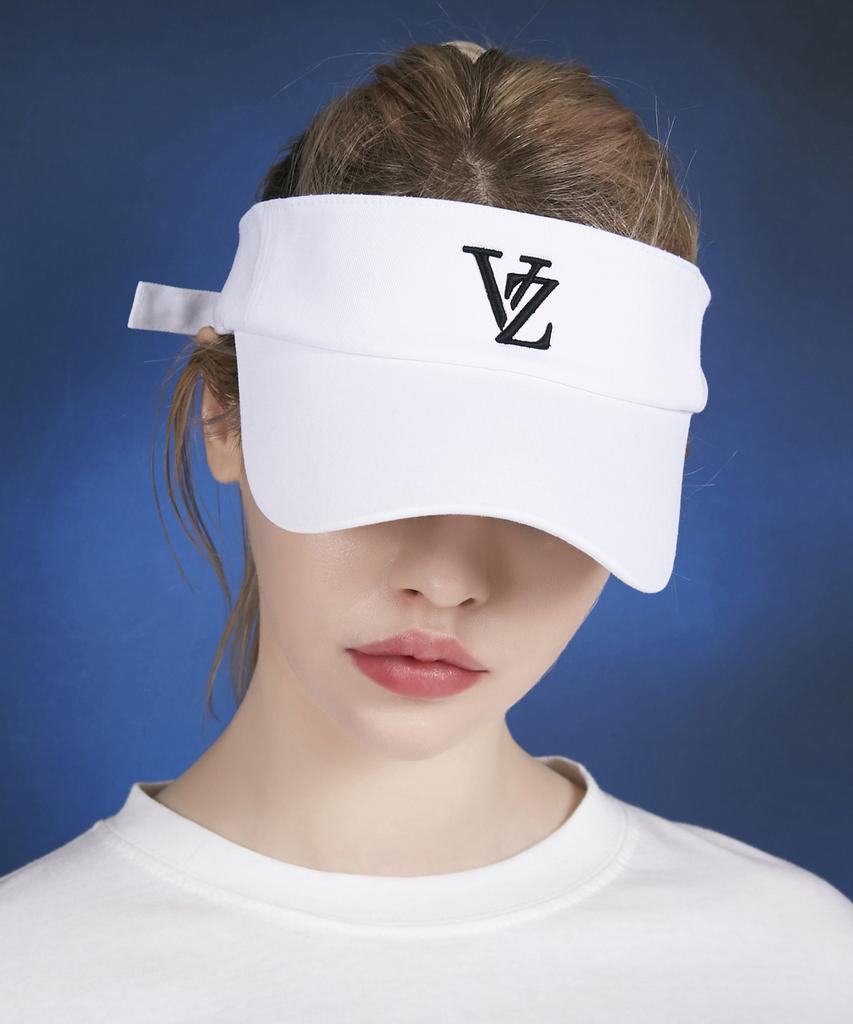 Bajal 3D Monogram Logo Oversized Sun Cap White