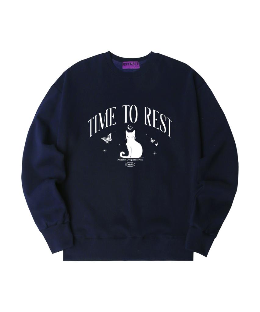 NUHABIT N/H Time To Rest Oversized Fleece-Lined Sweatshirt_Navy (Som4-3Nh1183)