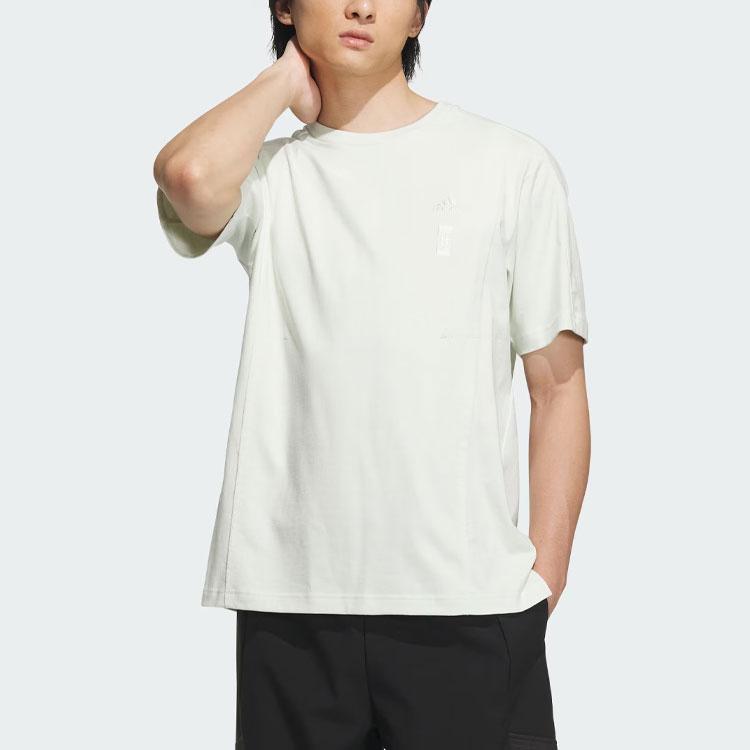 Adidas Wuji Must-Have Tee With Solid Color Logo Men Tops Crystal-Blue IX4293