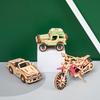 3D Wooden Cars Motorcycle Puzzle Assembly Model DIY Handmade Jigsaw Desktop Decorations for Kids Gift
