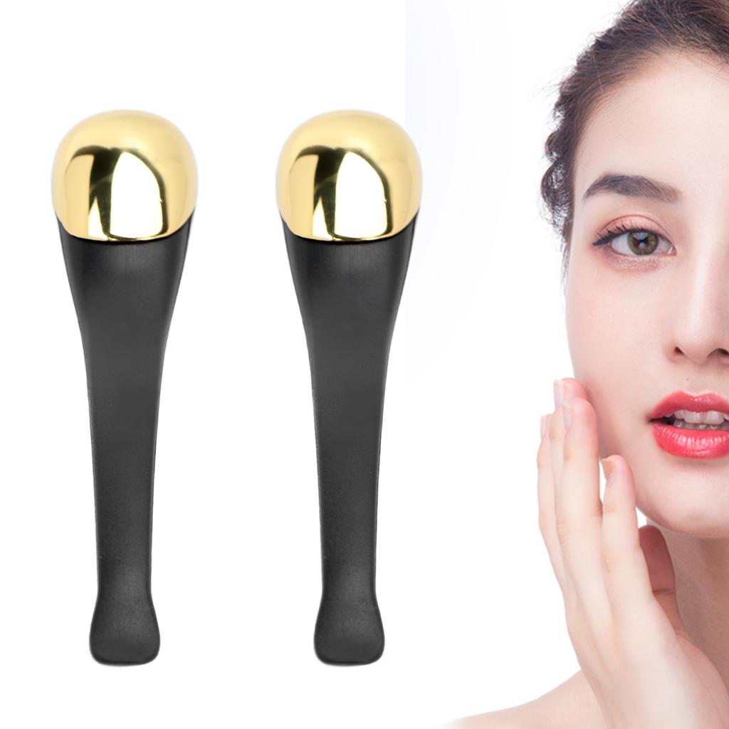 2pcs Eye Cream Applicator Spatula Metal Face Eye Massage Tool Stick for Dark Circle Puffiness Reduction