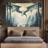 Fantasy Dragon Wall Tapestry Peach Skin Fabric Hanging Decor Artistic Mythical Creature Wall Art for Living Room Bedroom Decor