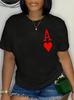 Herz-Ass Grafik Mode Rundhals Sport Kurzarm T-Shirt Top Für Unisex Sportbekleidung