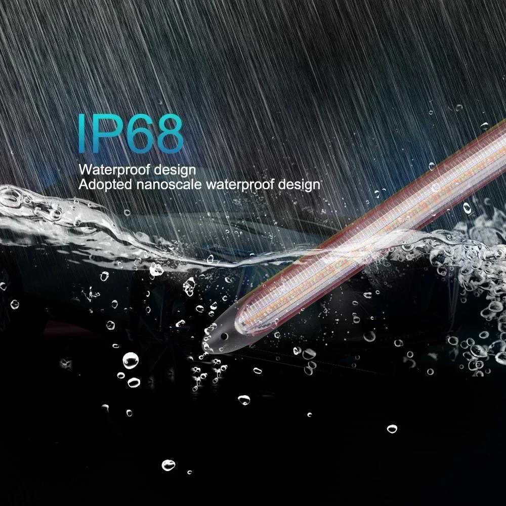 Waterproof LED Daytime Running Lights – Universal Auto DRL with Sequential Back Signal, Yellow Light for Cars, 12V DC