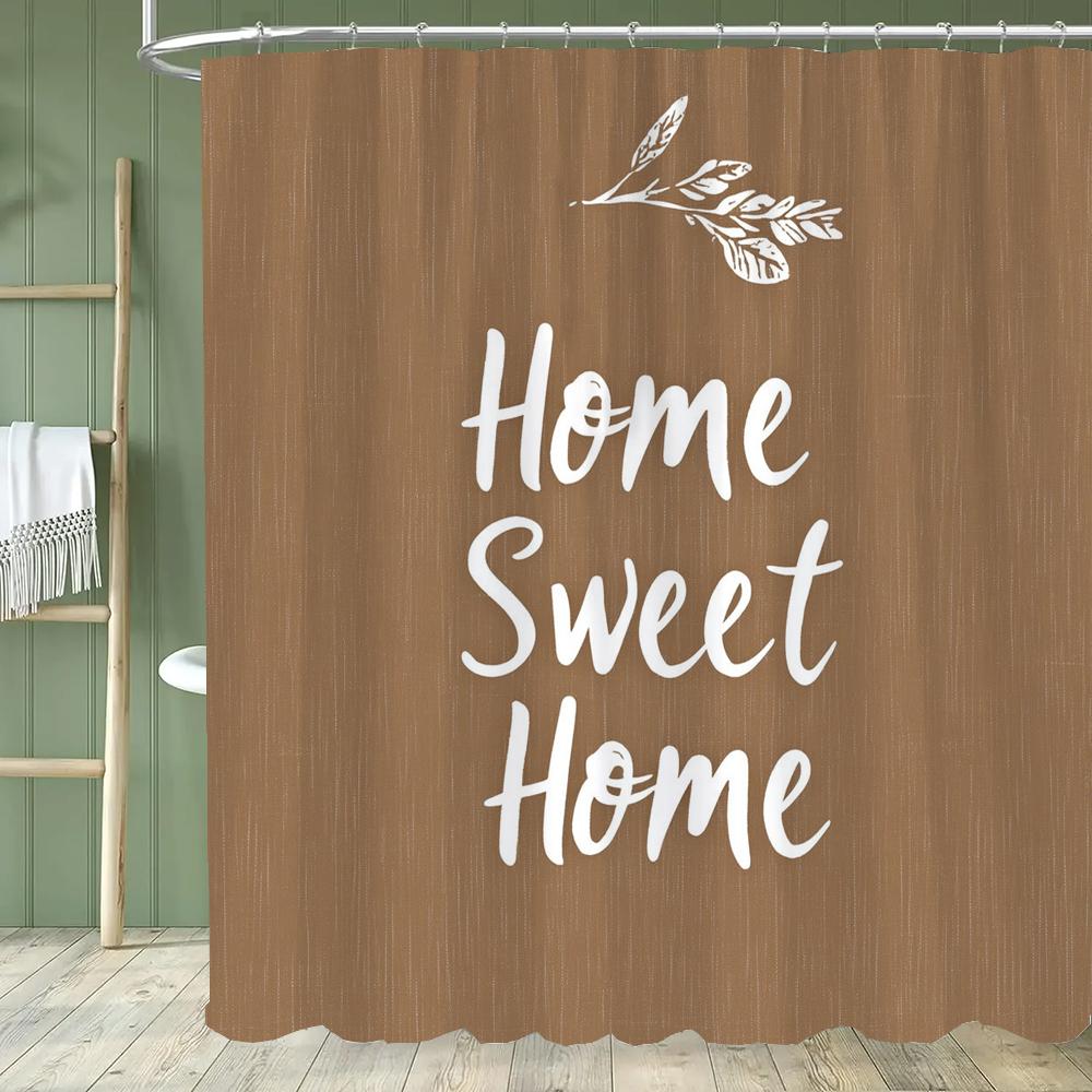 Simple Design Shower Curtain With Hooks Set For Bathroom Decor,Printed Polyester Fabric Home Decorative Curtain