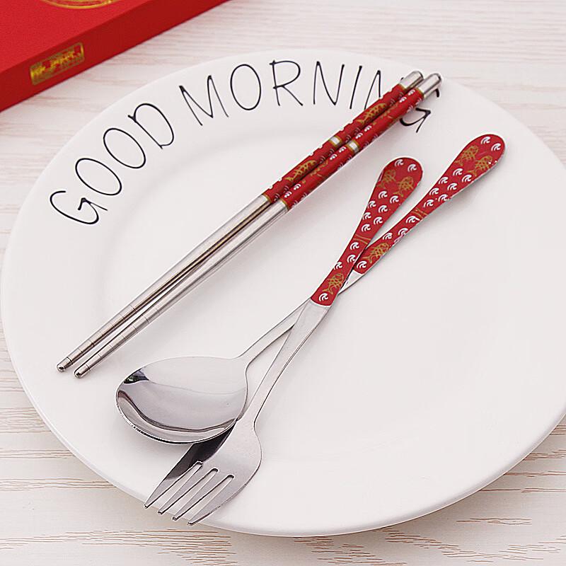Ruhan X5 Blue & White Porcelain Stainless Steel Portable 3-Piece Cutlery Set