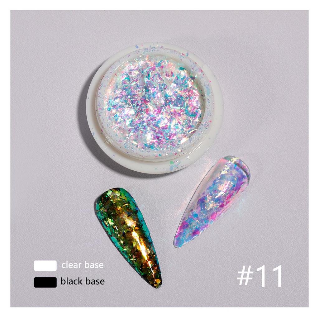 Iridescent Fairy Nail Decoration Sequins - Super Shiny 12 Colors Cloud Brocade Powder Snow Velvet 