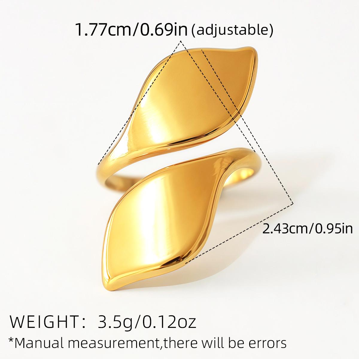 Stainless Steel 18K Gold Plated Ring for Women Punk Geometric Metal Irregular Chain Open Rings Hiphop Simple Zircon Accessories resizable