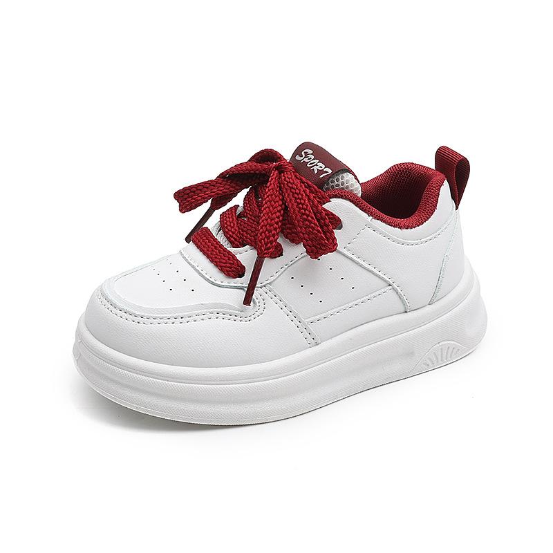 

Сверхлегкая детская спортивная обувь кеды 2025 осень школьный стиль мальчики школьная обувь девочки детская обувь на липучках белая обувь 21-26 yards 6 pairs in one hand темно-красного