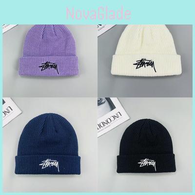 Streetwear-mössa för vuxna med bokstavsbroderi, bekväm och varm vinteraccessoar