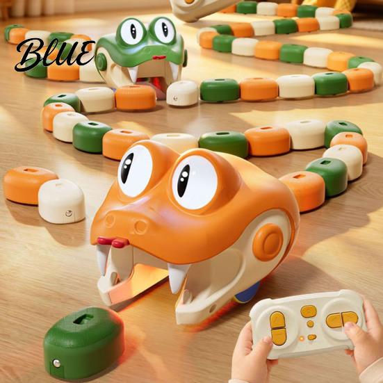 Two Player Snake Toy 1/2Pcs Magnetic Remote Control Toy Movable Eyes Electric Eating for Kids 2 Interactive RC Game with Light Sound