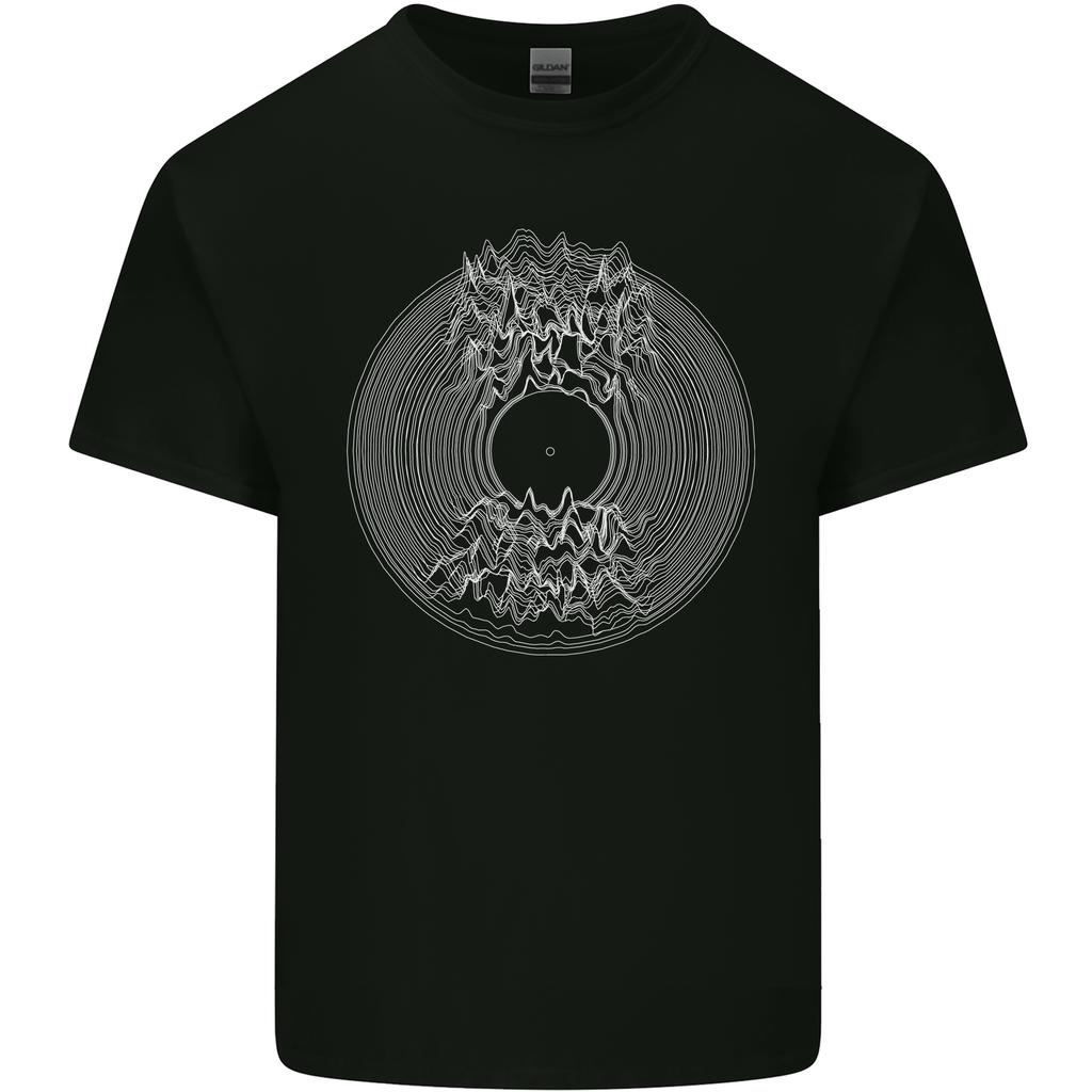 Vinyl Music Sound Waves Turntable DJ Decks Unisexs Light Cotton TShirt