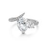 Elegant Twisted Split Shank Moissanite Ring S925 Silver 18K White Gold Plated Dainty Ladies Proposal Anniversary Birthday Gift
