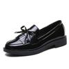 Scarpe basse chunky da donna primavera autunno nuove scarpe da donna scarpe in pelle con fiocco mocassini con frange studenteschi donna Inghilterra C400
