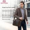 Men's Genuine Leather Crossbody Laptop Bag – Top Layer Cowhide Briefcase Handbag